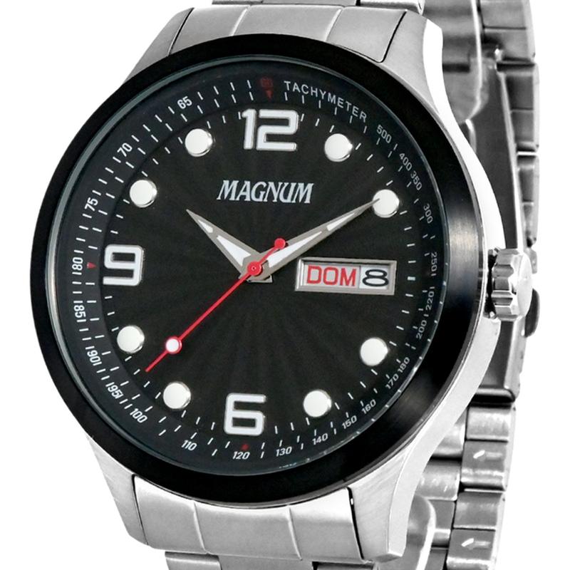 Relógio Analógico Prateado Magnum Original de Pulso - Relógio